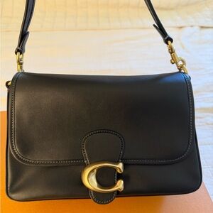 Coach Soft Tabby in Black and Gold Hardware